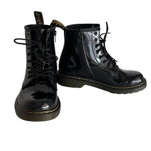Dr. Matens Junior 1460 Lace Up Boots Black Patent Lamper Size 2